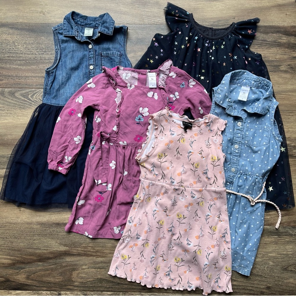 OshKosh, Carter’s and More - Bundle of 5 Dresses 3T